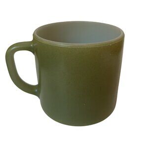 Vintage Federal Glass Avocado Green Coffee Cup Heat-Proof USA Stamped Durable &